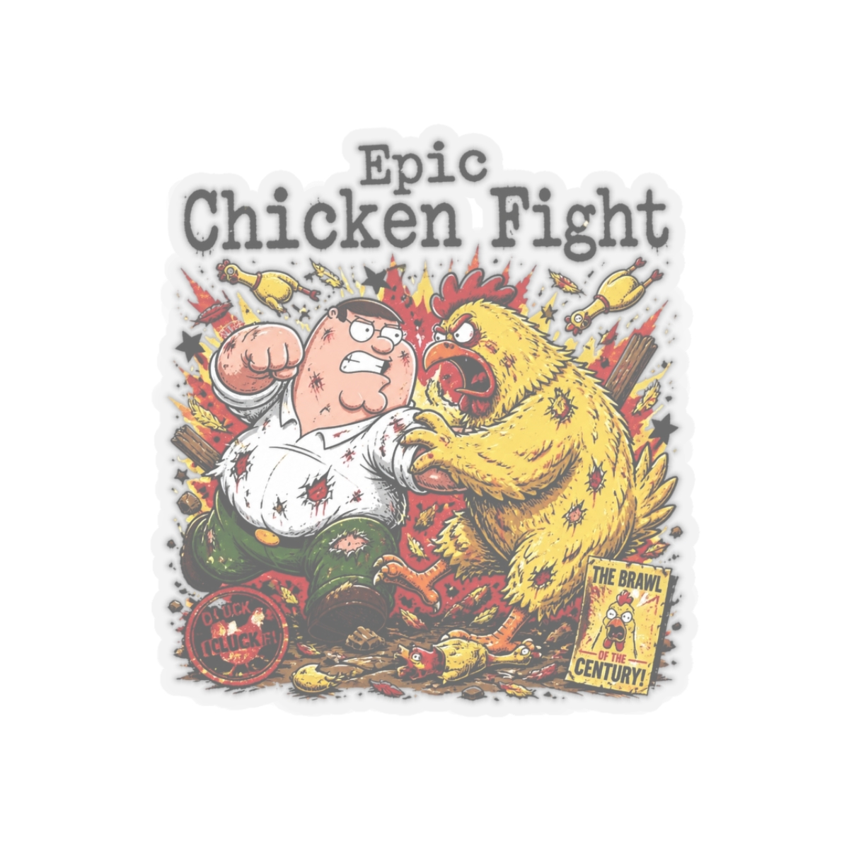 Family Guy "Epic Chicken Fight" Sticker