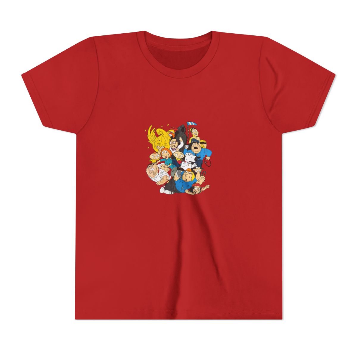 Vintage Family Guy Character Chaos Graphic Kids T Shirt Delta Pro Weight Black L